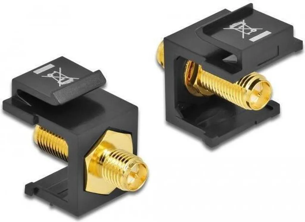 Insert Keystone avec adaptateur RP-SMA femelle noir 50 Ohms pour baie