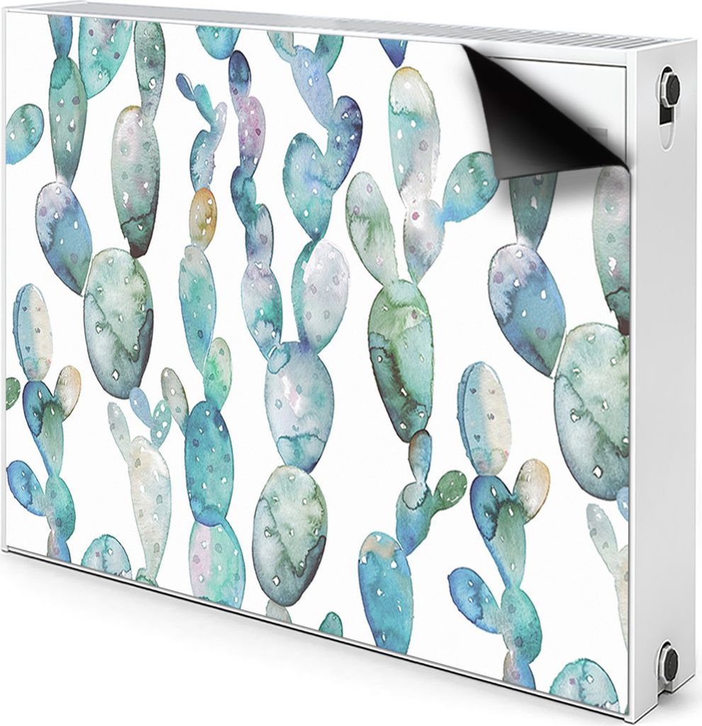 Magnet Radiator Magnet Mat Heizkörperverkleidung Heizkörper-Abdeckung Heizung 110x60 cm - Aquarell, Kakteen