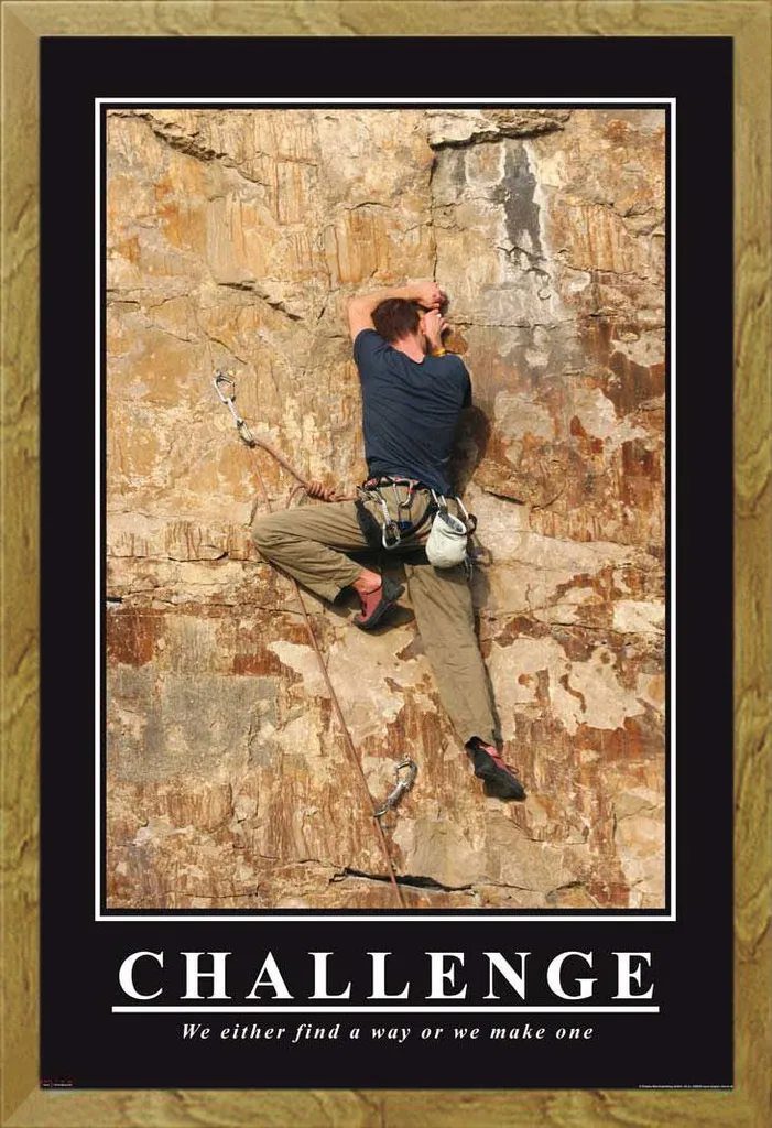 Poster Motivazionale Challenge Shinsuke con Cornice Maxi Rovere MDF