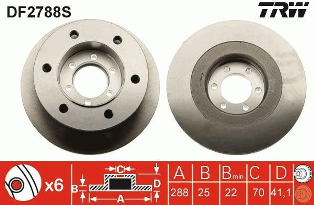 Disque de frein avant ventilé TRW 93821918 pour utilitaire Iveco Daily