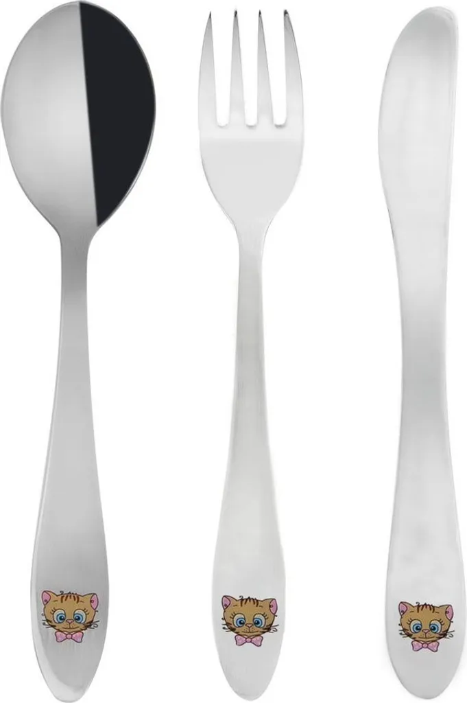 Servizio Posate Bambini Acciaio Inox Design | Regalo Battesimo e Nascita