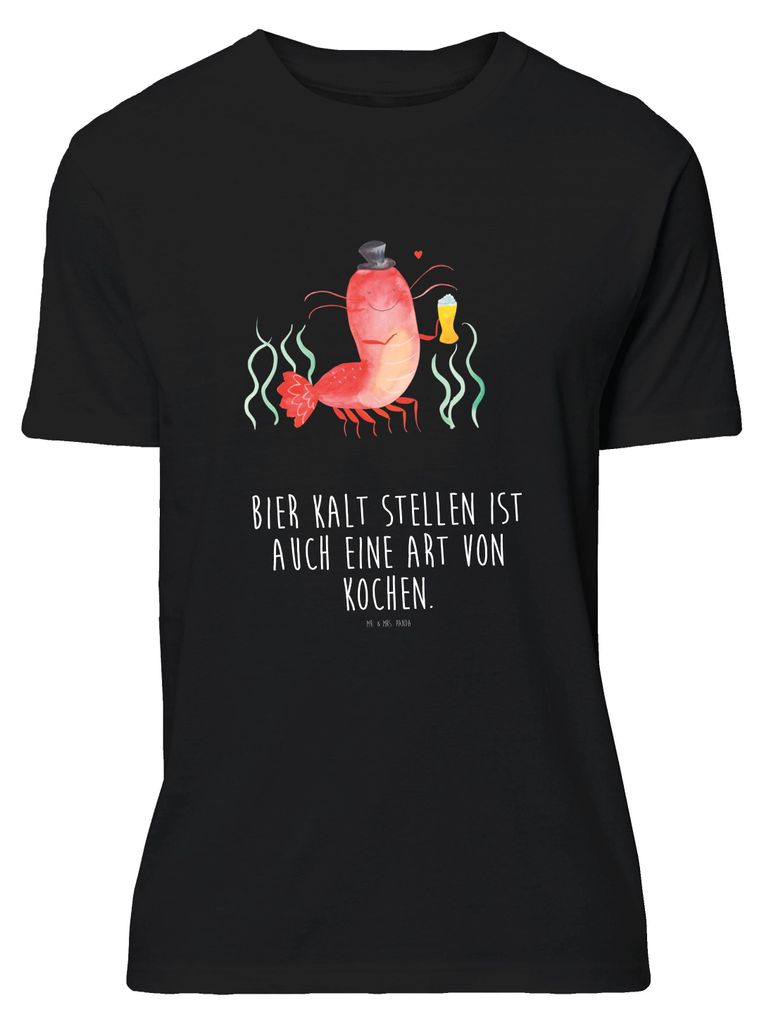Mr. & Mrs. Panda S T-Shirt Hummer Weizen - Schwarz - Geschenk, Bier, Gasthaus, Kneipe, Meer, Tshirt, Lustiges, Wirtschaft, oberteil, Garnelen, Shir...