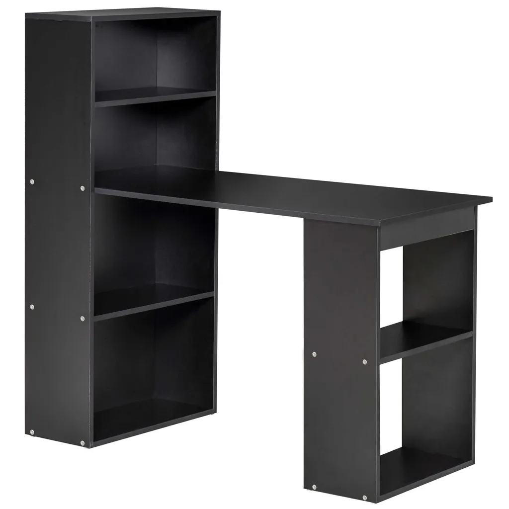 Table d'ordinateur avec étagères latérales pour studio et chambre 120cm
