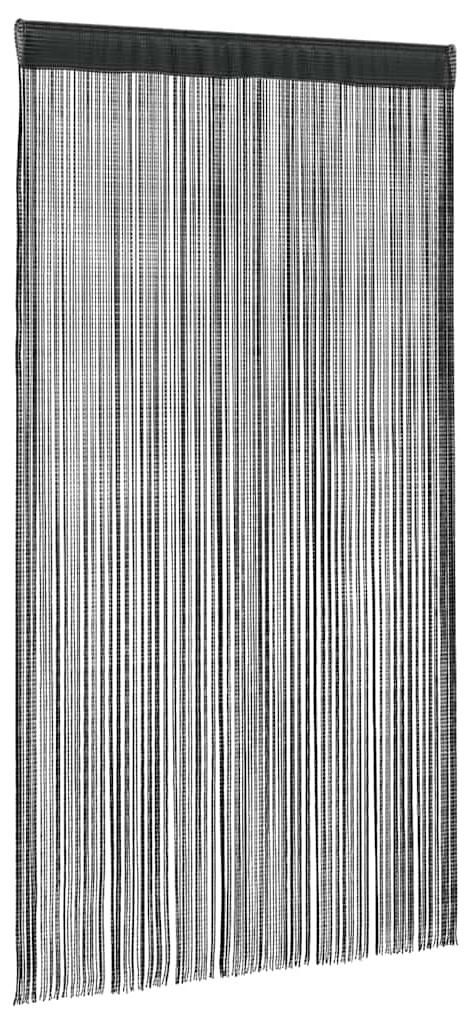 Rideaux à fils 2 pcs. 140 x 250 cm Noir Image du produit 