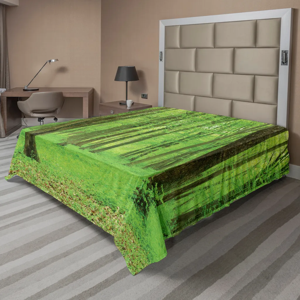 Drap de lit 275x260 cm pour décoration de chambre ambiance nature et forêt