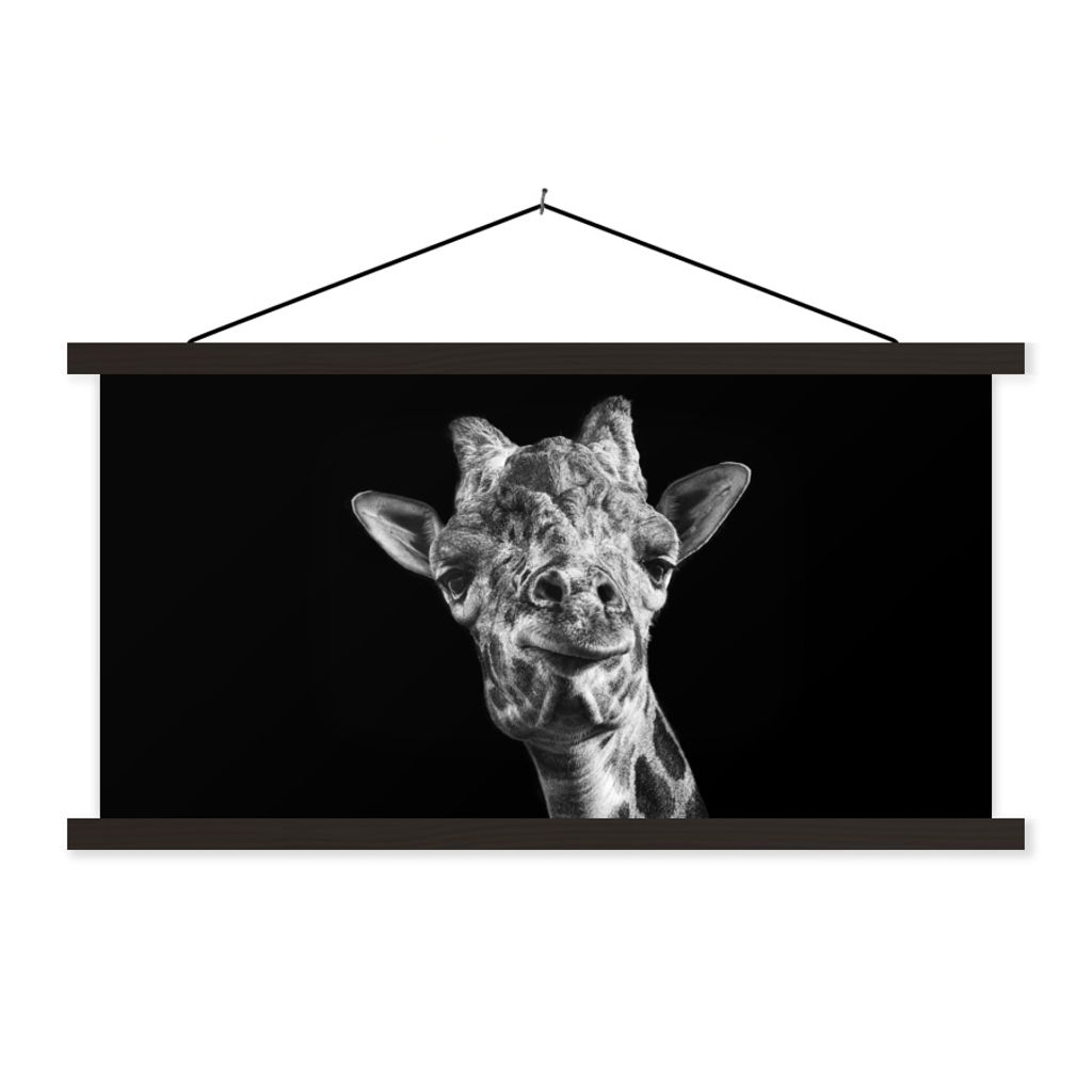 MuchoWow® Textilposter Giraffe - Tier - Schwarz - Weiß Produktbild 