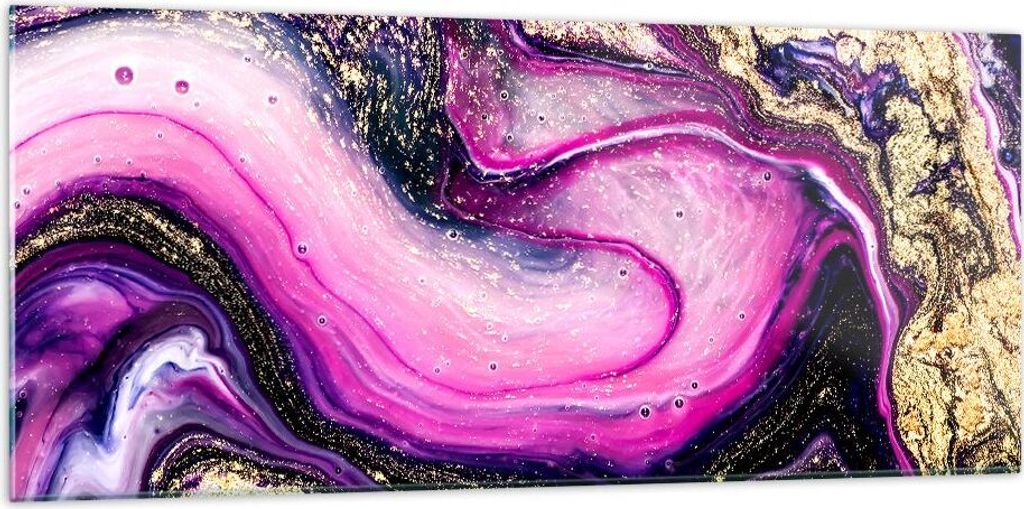 Bilder auf glas - Abstraktion modern - 120x50cm - Glasbilder - Wandbilder - Kunstdruck - zum Aufhängen bereit - Wanddekoration aus Glas - Glas Bil...