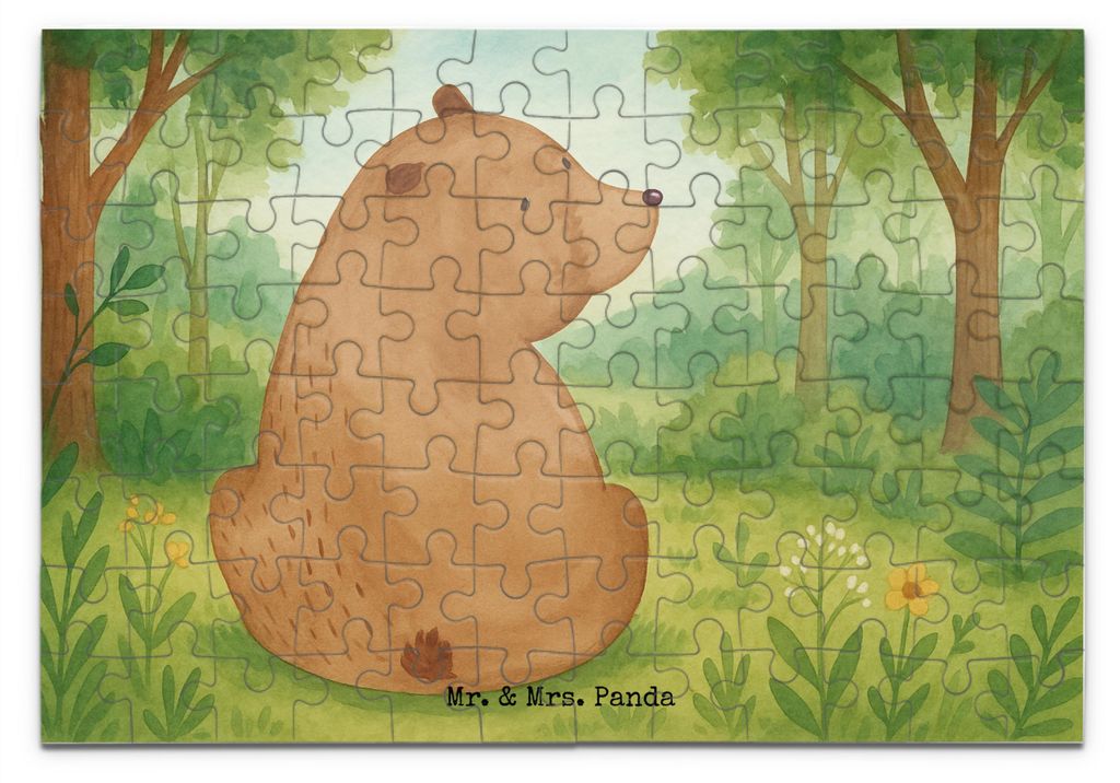 Mr. & Mrs. Panda Puzzle Bär Schulterblick Design 96 Teile - Weiß - Geschenk, Teddy, Weisheit, 1000, Geduldspiel, Selbstachtung, Motivation, Bäre...