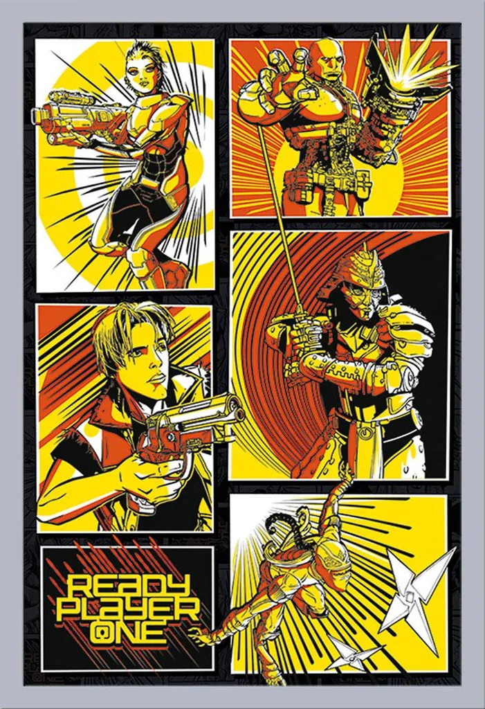 Maxi Poster Ready Player One + Cornice Argento Shinsuke MDF - Offerta Top