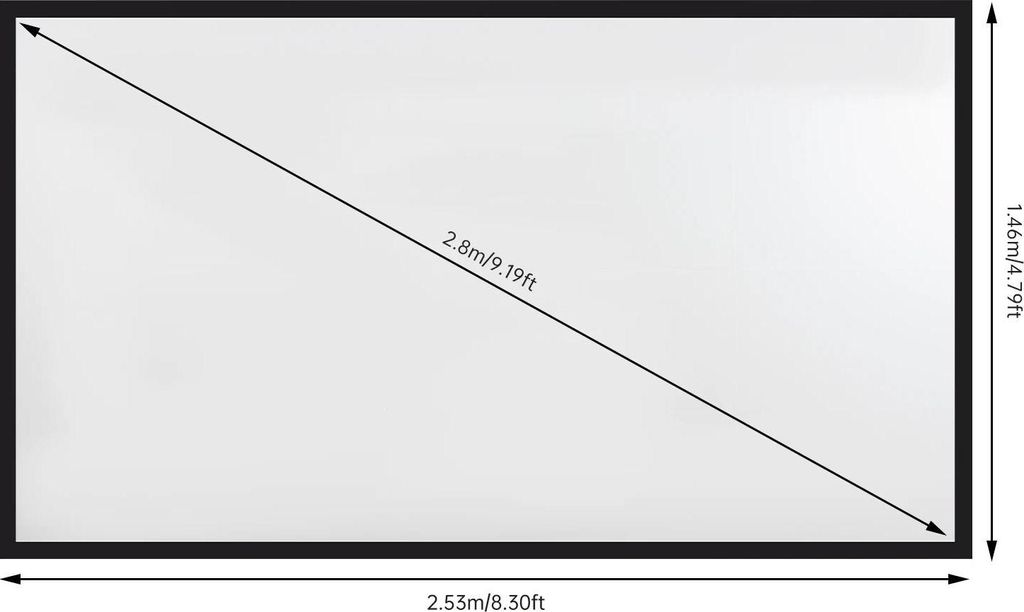 Tragbare 280 cm 4K HD Projektor-Leinwand - Feste Rahmenleinwand - 160° Betrachtungswinkel - CNC-Aluminiumrahmen - Entspiegelt - Faltbar - Weiß