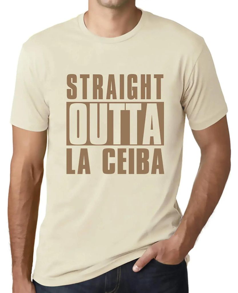 Herren Grafik T-Shirt Straight Outta La Ceiba Öko-Verantwortlich Vintage Jahrgang Kurzarm Lustige Druck Geburtstag Geschenk Mann