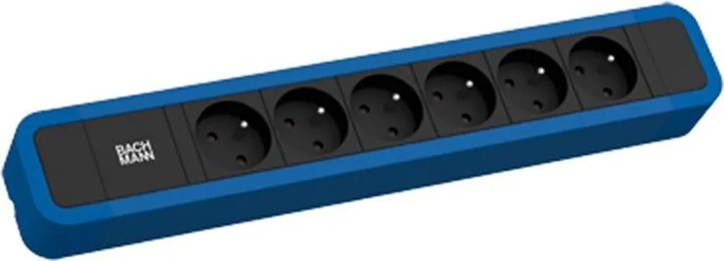 Bloc multiprise 6 prises Bachmann Primo 2 bleu avec câble de 2m