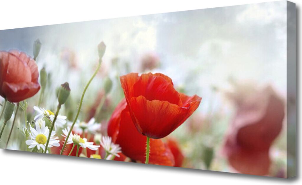 Tulup Leinwand-Bilder 125x50 Wandbild Canvas Kunstdruck Blumen Pflanzen