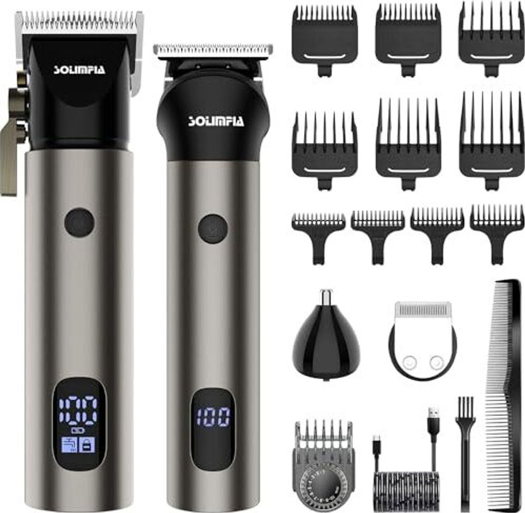 Professioneller Haarschneider & Kit, wiederaufladbare drahtlose Clipper, Friseurbart Trimmer, Schneiden von Pflegekit Männern Kinder