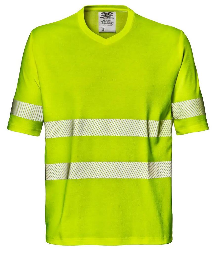Sir Safety Stretch Light Mistral Warnschutz T-Shirt Herren mit Reflexstreifen kurzarm EN ISO 20471, XXL, HI-VIS GELB