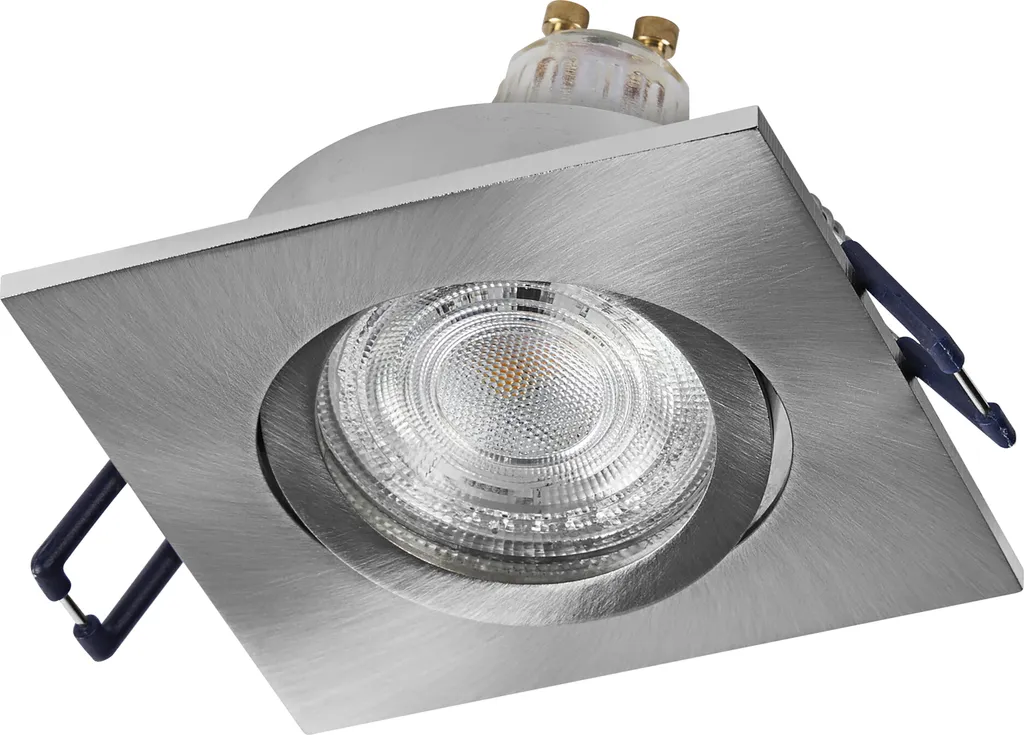 Éclairage plafond LED salon et chambre blanc chaud nickel satiné x3