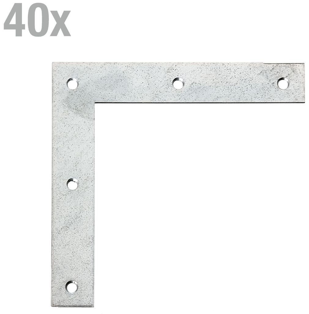 Alberts 40 x Eckwinkel 120 x 20 mm – sendzimirverzinkt, mit versenkten Schraublöchern