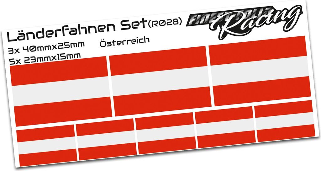 8er Set Länderfahnen Aufkleber "Austria" Sticker Flagge Produktbild 