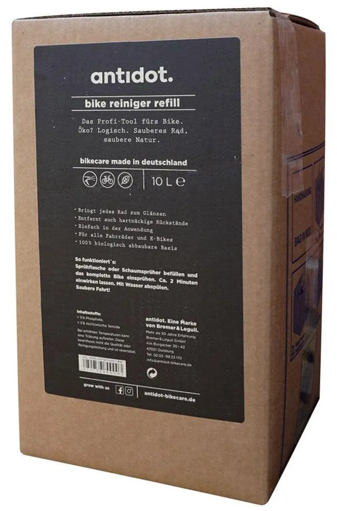 Nettoyant vélo biodégradable Antidot 10L - Recharge grand format Pro