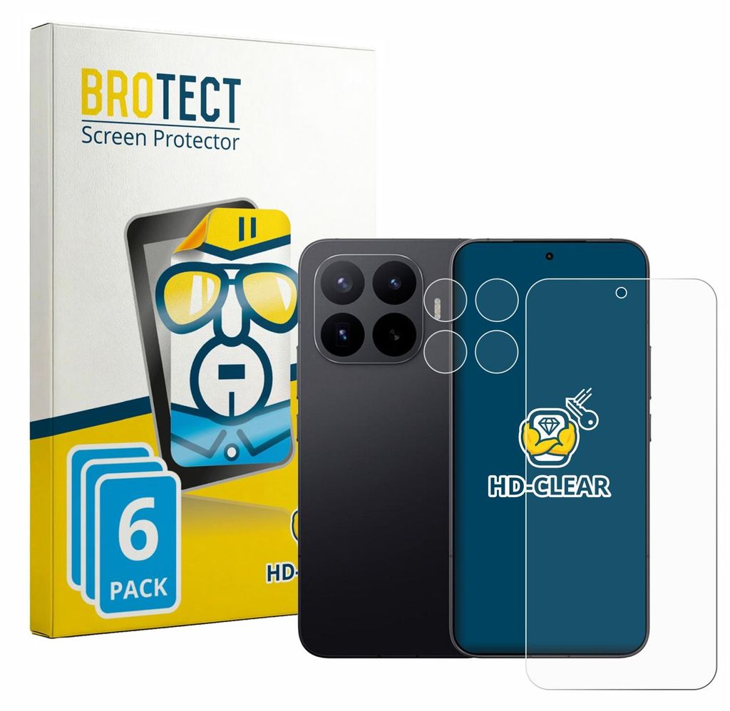 6x Für Xiaomi 17T Pro (Display+Kamera) Schutzfolie BROTECT Displayschutz Display Schutz Folie Klar Transparent