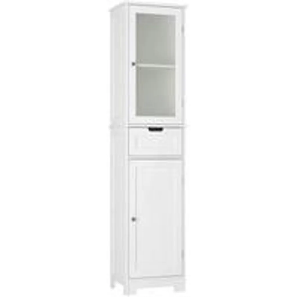 Rangement vertical pour petite salle de bain blanche meuble étroit à tiroirs