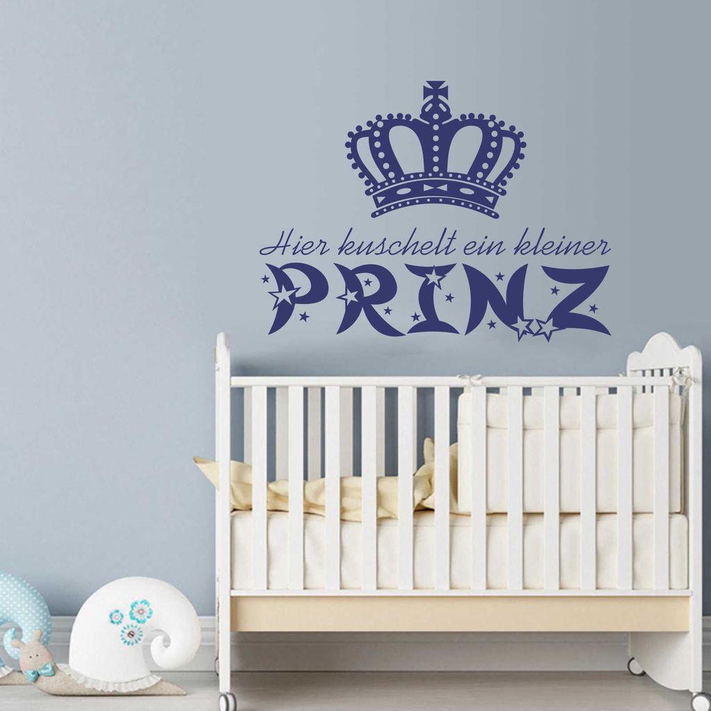 Wandtattoo - Wandaufkleber - Wandtattoo "Kuschel Prinz" - 60cm x 45cm königsblau - Dekoration Küche Wohnzimmer Wand