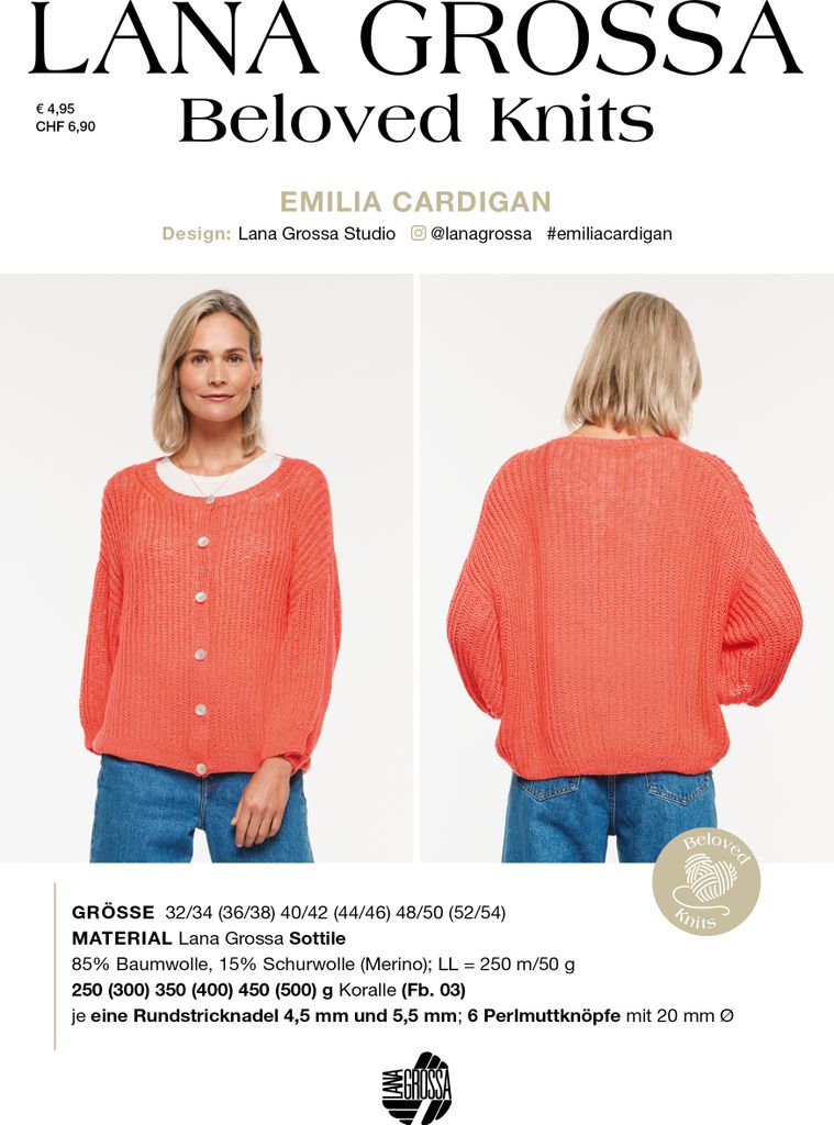Lana Grossa EMILIA CARDIGAN Beloved Knits No. 3