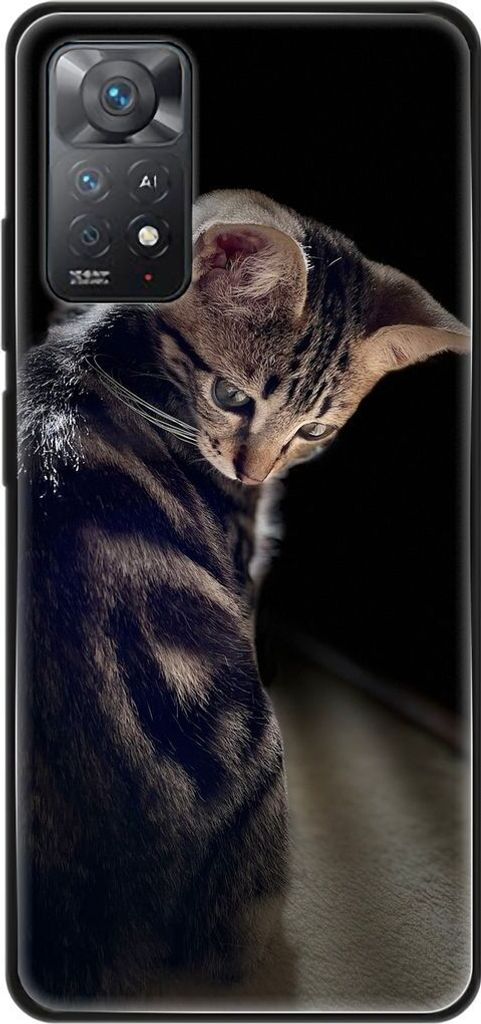 König Design Hülle kompatibel mit Xiaomi Redmi Note 11E Pro Kunststoff Soft Handyhülle - Handy Case Junge Katze