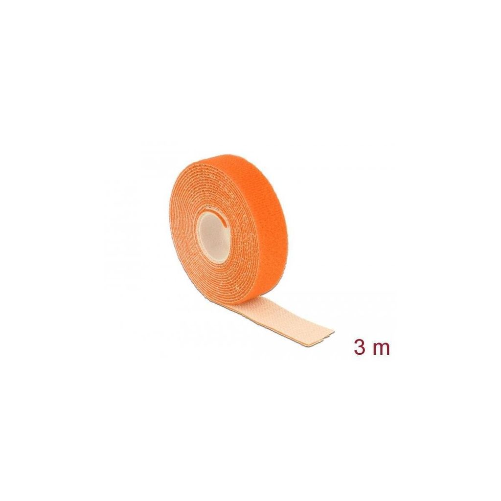 DELOCK Kabelbinder Klettverschluss 3000x20mm 1x Rol orange