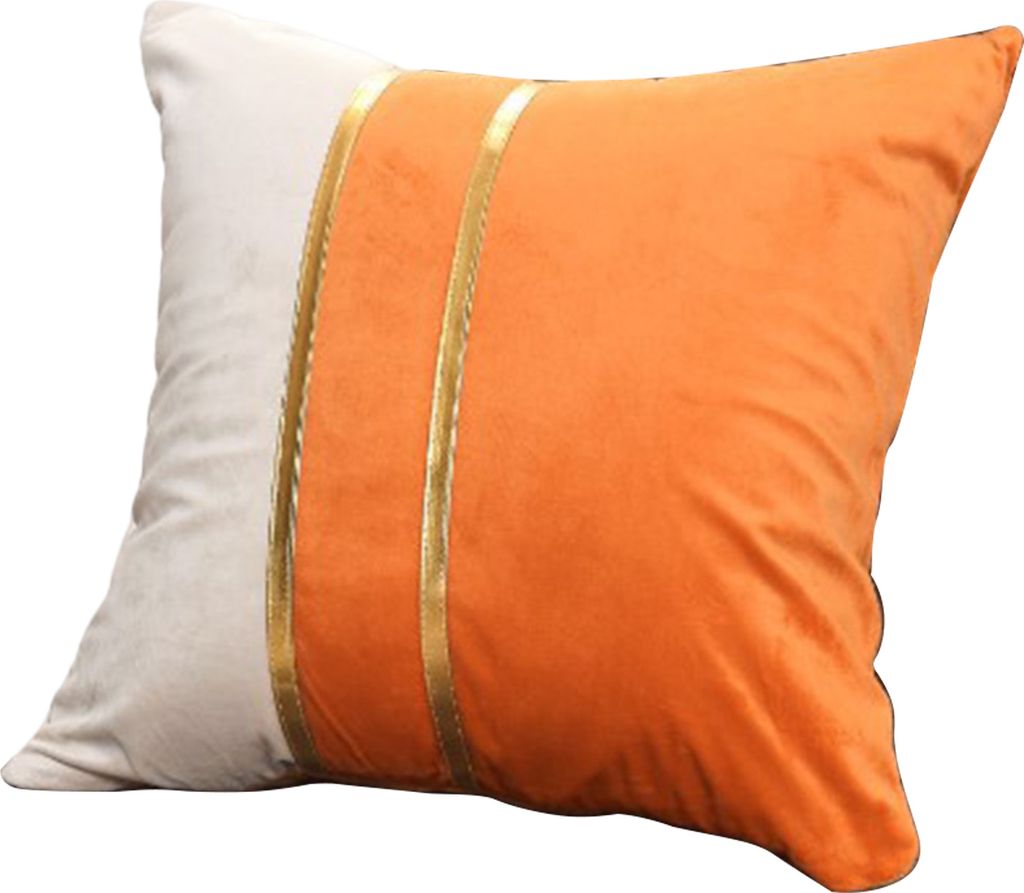 Kissenbezug aus Plüsch, zweifarbig, Spleiß-Kissenbezug, weich, stilvoll, dekorativer Bezug mit verstecktem Reißverschluss für Zuhause