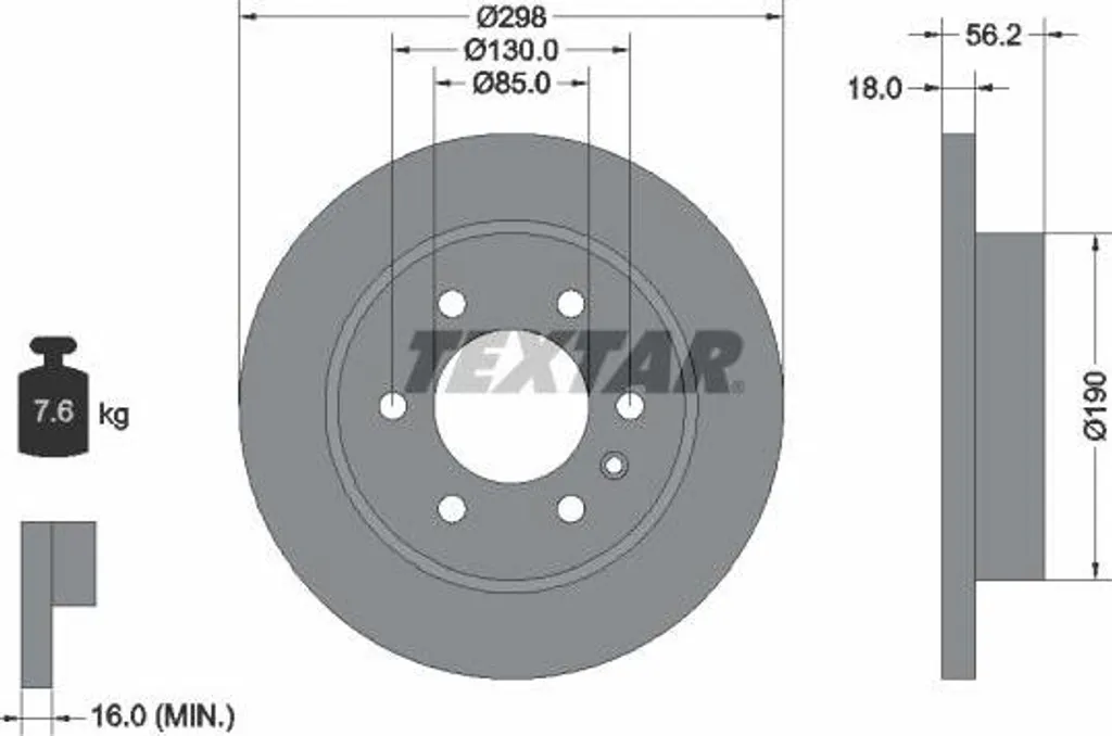 Disque de frein Sprinter TEXTAR pour transport lourd et livraison