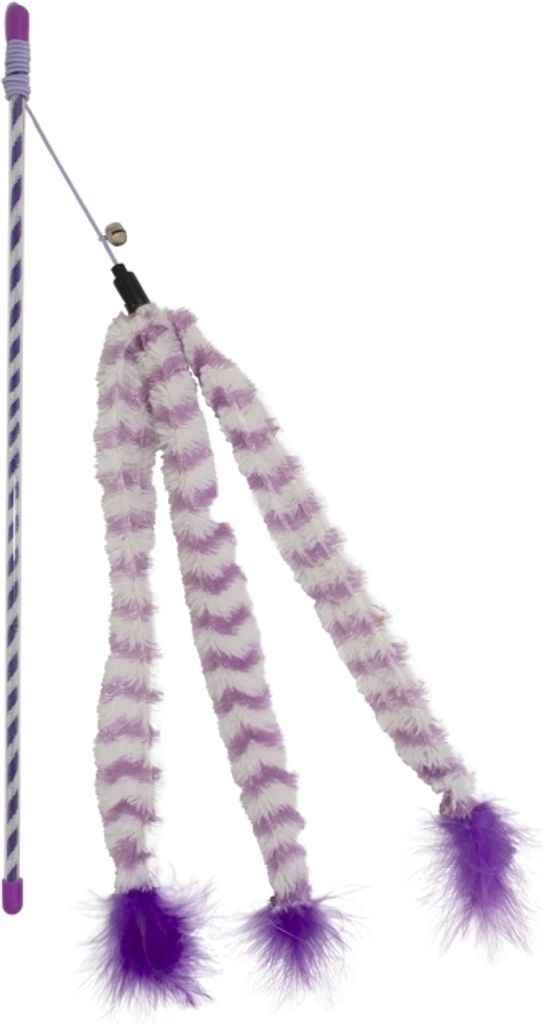 Duvoplus Cat Toy Spielangel Catchy Plüsch-Schwanz - violett/weiß