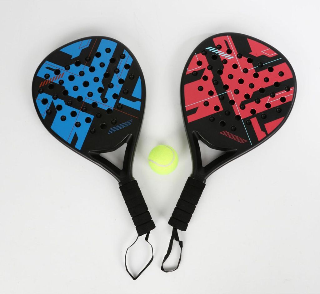 6x Padel-Tennis Set mit Ball robuste Padel-Schläger für Freizeit Training Gruppen Sport Outdoor Maße ca. 45,5x25,5x3,8 cm