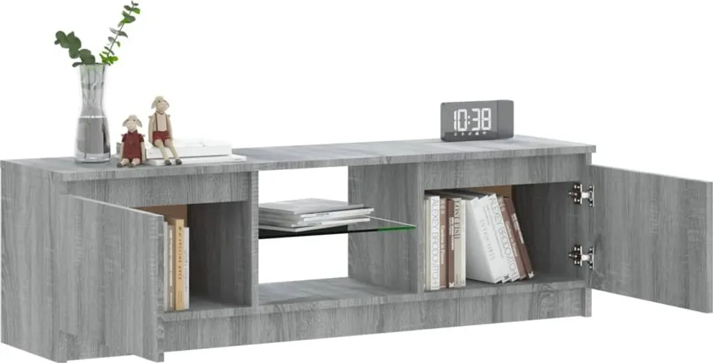 Mobile TV LED Grigio Sonoma 120 cm: Sicuro e Facile da Pulire - 3