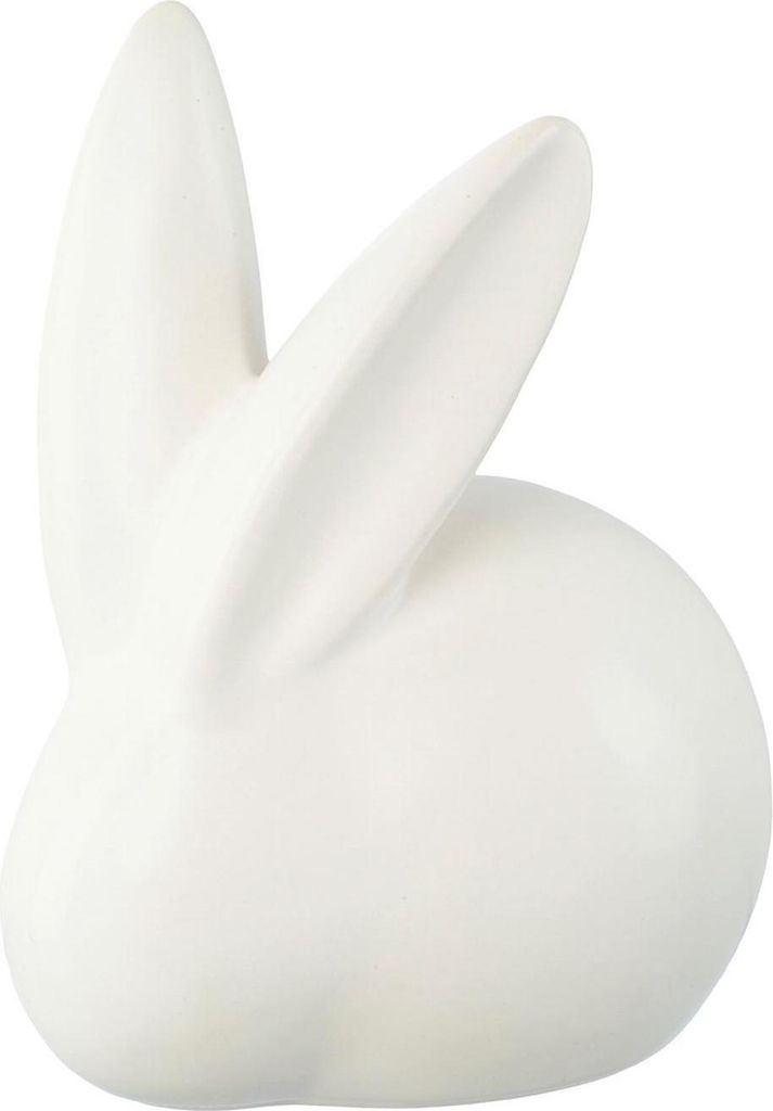 Deko-Hase - 9 x 9 cm - Weiß - Keramik - matt