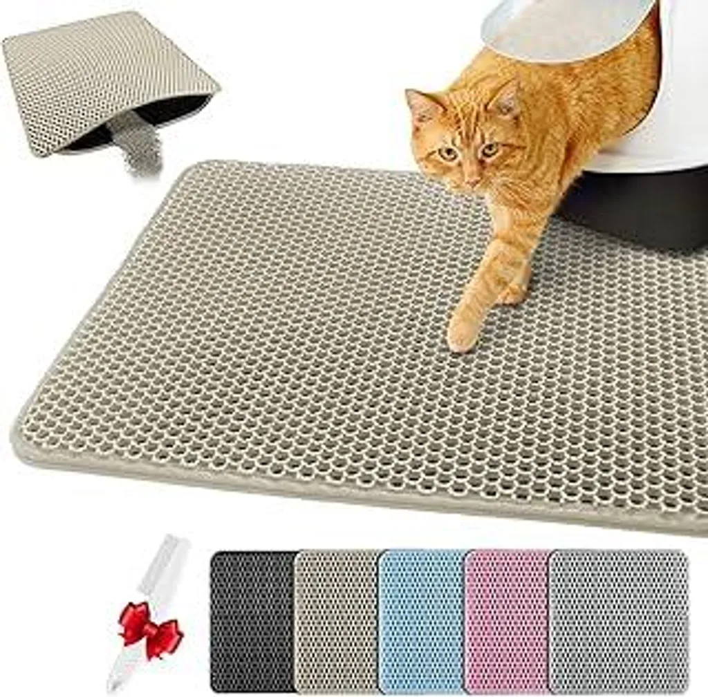 Tappetino per lettiera 30X45 cm, doppio strato in EVA Impermeabile - Inodore con tappetino antiscivolo per gatti, facile da pulire Tappetino per lettiera per tutti i gatti