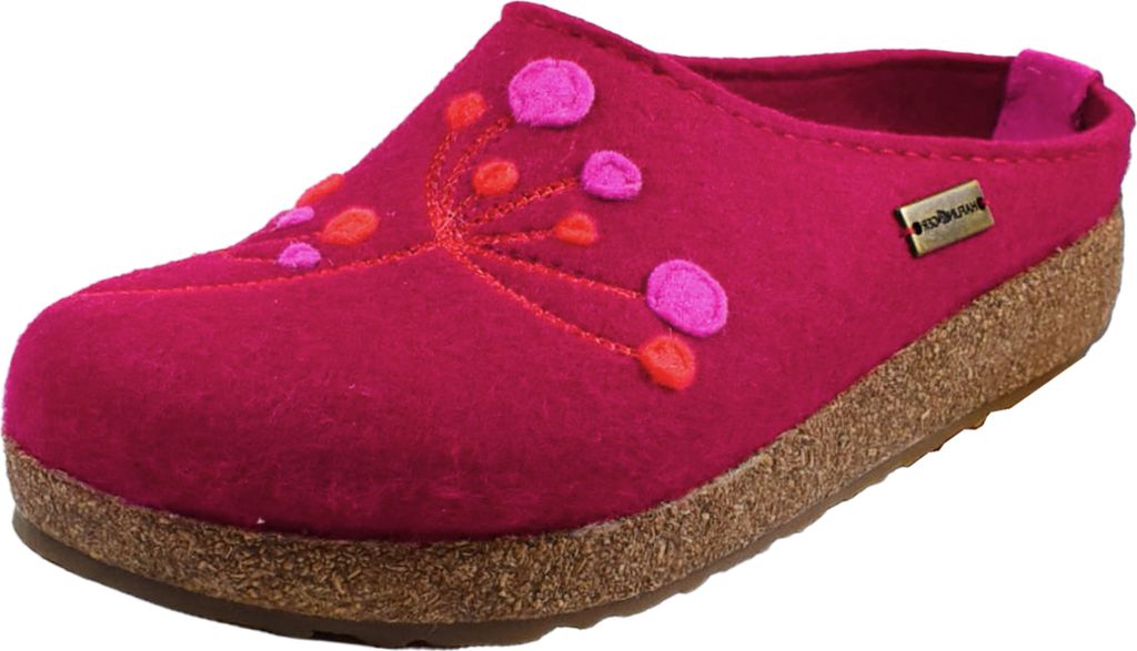 Haflinger Damen Hausschuh Stickerei Pantoffel Filz Grizzly Produktbild 