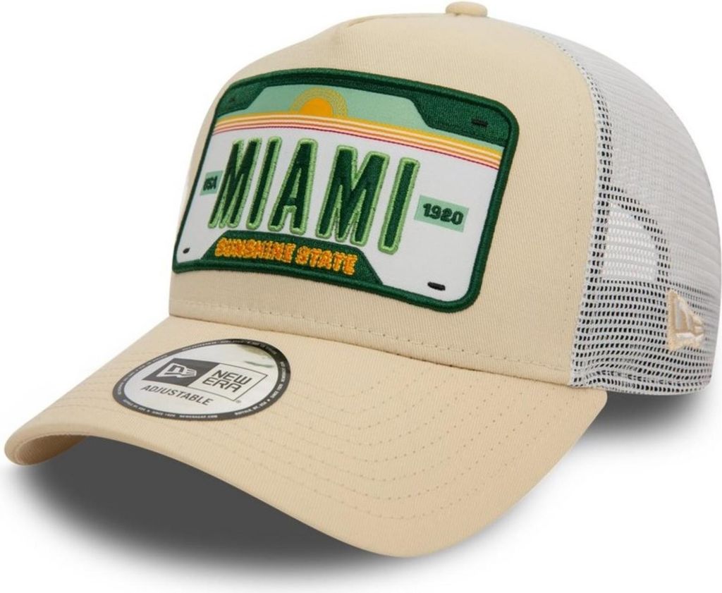 New Era 9FORTY A-Frame Trucker Cap Miami Patch beige