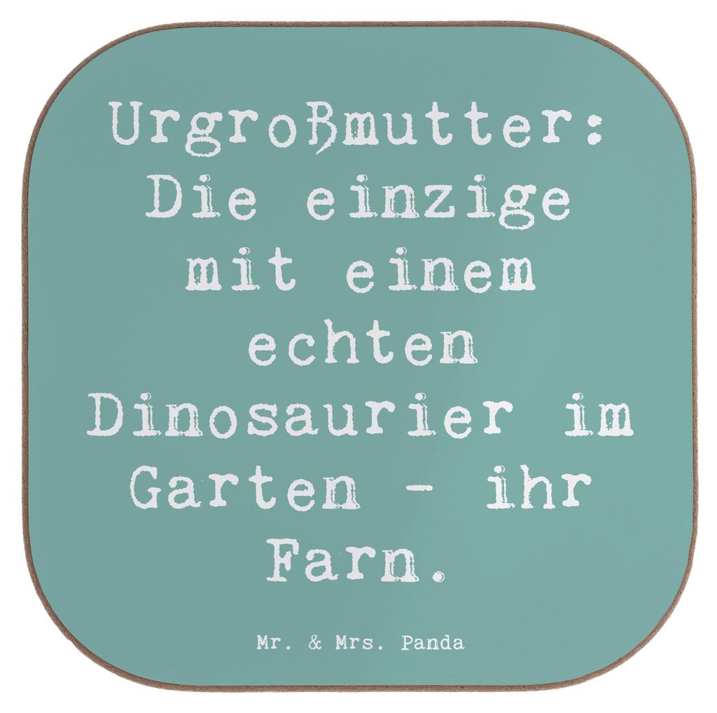 Mr. & Mrs. Panda Untersetzer für Gläser Spruch Urgroßmutter Farn - Meeresbrise - Geschenk, Coaster, Alter, herzerwärmende Sprüche, Garten, Pfl...