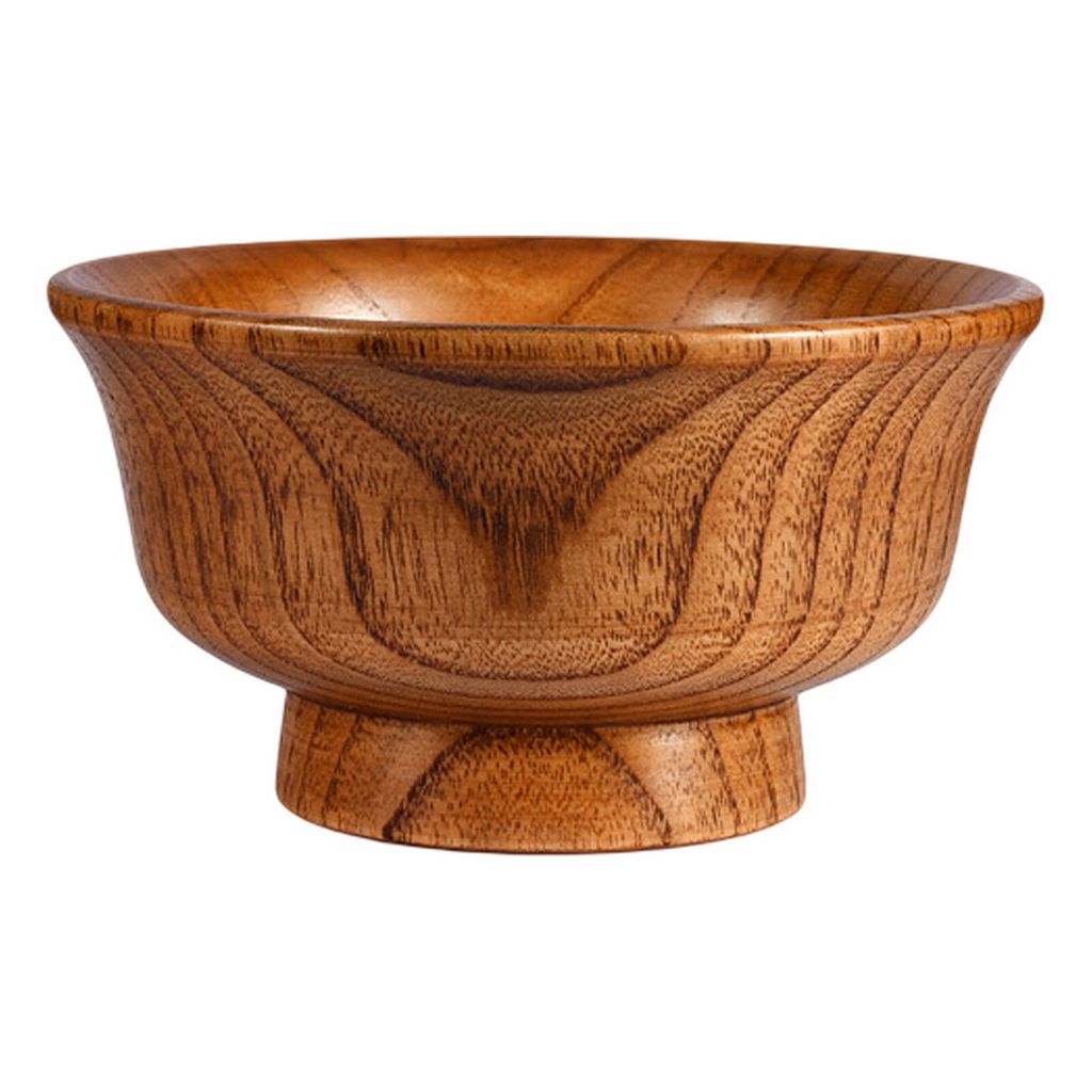 190/240/300/425/475 ml Holzschüssel, wiederverwendbar, mit umgekehrtem Rand, rund, verdickt, verbrühungshemmend, mit hohem Fuß, Küchenutensil i...