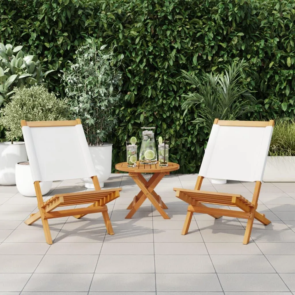 vidaXL Sedie da Giardino 2 pz Legno Acacia Bianco - Offerta Outdoor