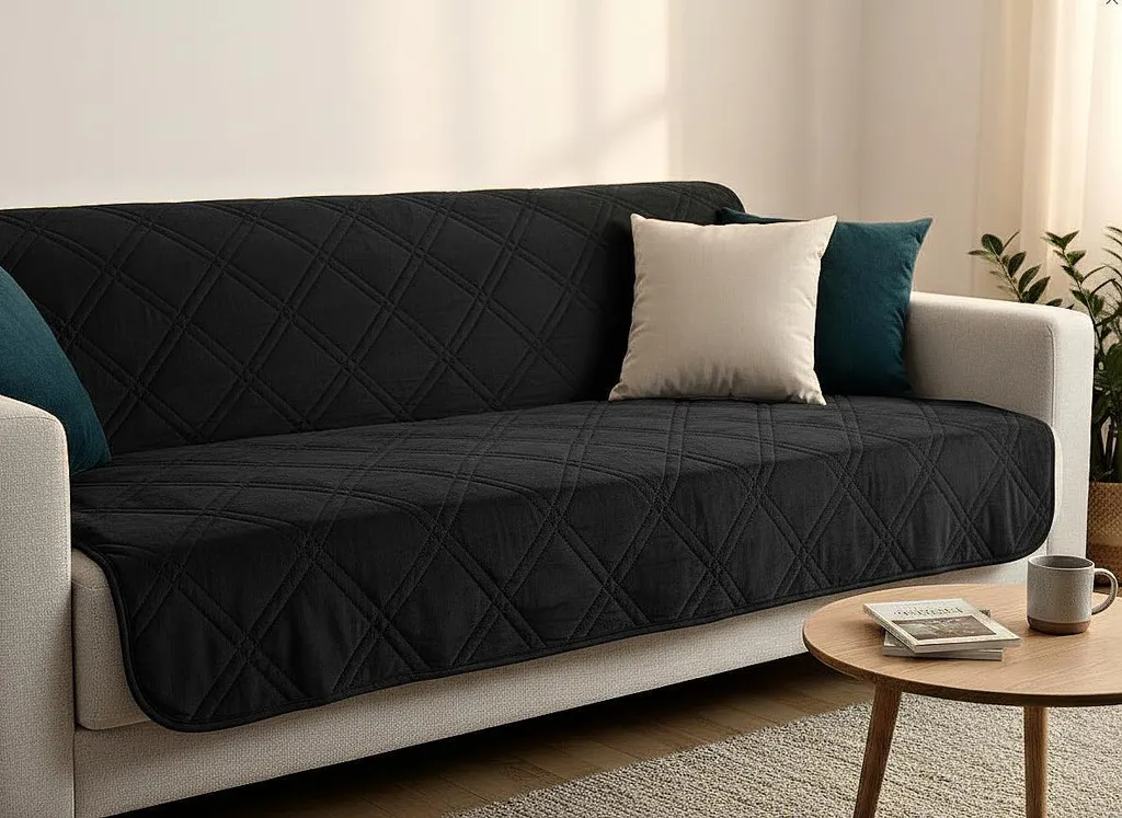 Couette noire LUIZ8 170X210 cm au toucher doux et garnissage dense