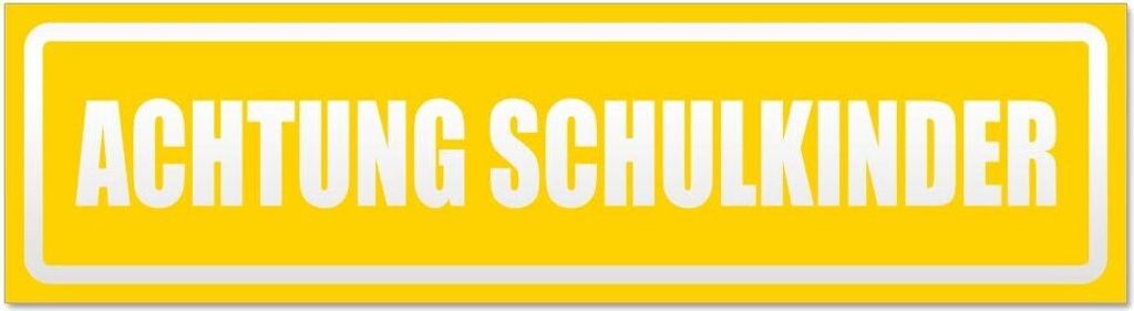 Kiwistar - Autoaufkleber - Gelb - 60 x 16 cm - Achtung Schulkinder invertiert - Hinweis Aufkleber Sticker für Auto, Kfz, Fahrrad, PKW, LKW