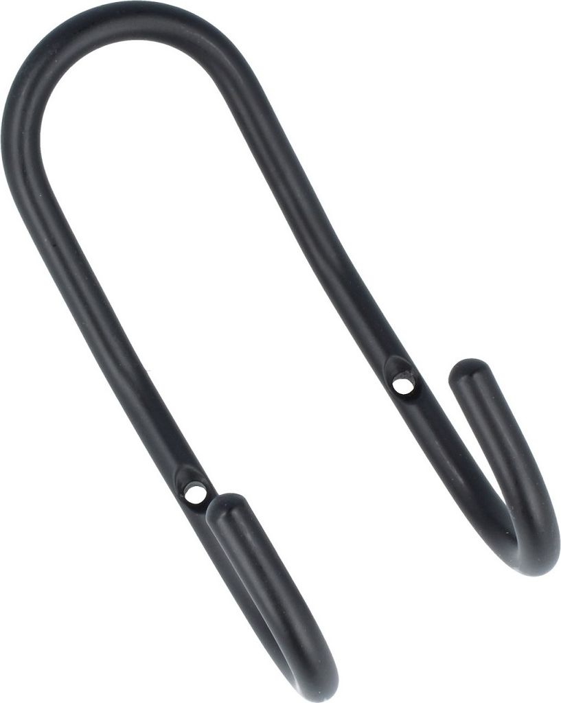 Industrial Look Kleiderhaken Doppelhaken Schwarz matt Wandhaken Metallhaken Huthaken Bolton