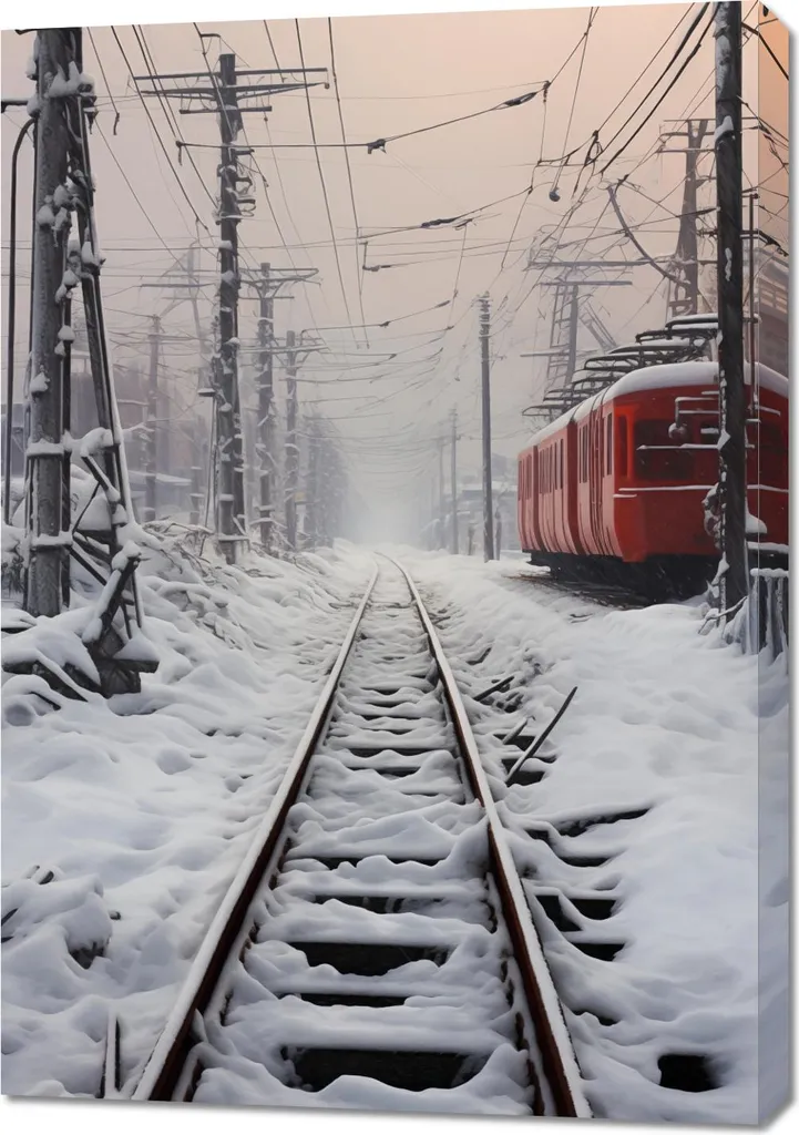 Offerta Quadro 70x100 cm Viaggio sui Binari - Tela Canvas Decorativa