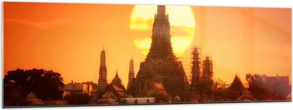Bilder auf glas - Tempel Asien - 160x50cm - Glasbilder - Wandbilder - Kunstdruck - zum Aufhängen bereit - Wanddekoration aus Glas - Glas Bilder - ...