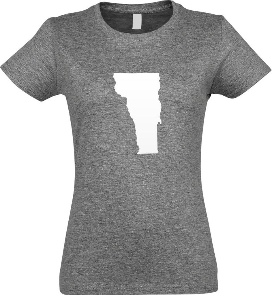 Kiwistar - T-Shirt tailliert - Damen - Graumeliert - USA - Bundesstaat - Vermont - mit Motiv Bedruckt - Funshirt Design - Sport - Freizeit - Damen - S