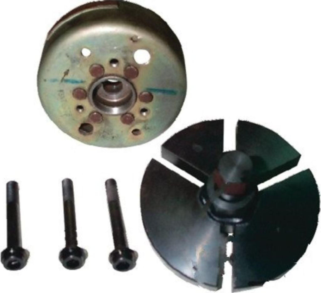 Universeller Schwungradabzieher 100 mm Durchmesser mit Zentralbolzen und drei M8 x1.25 x 70mm justierbaren Bolzen