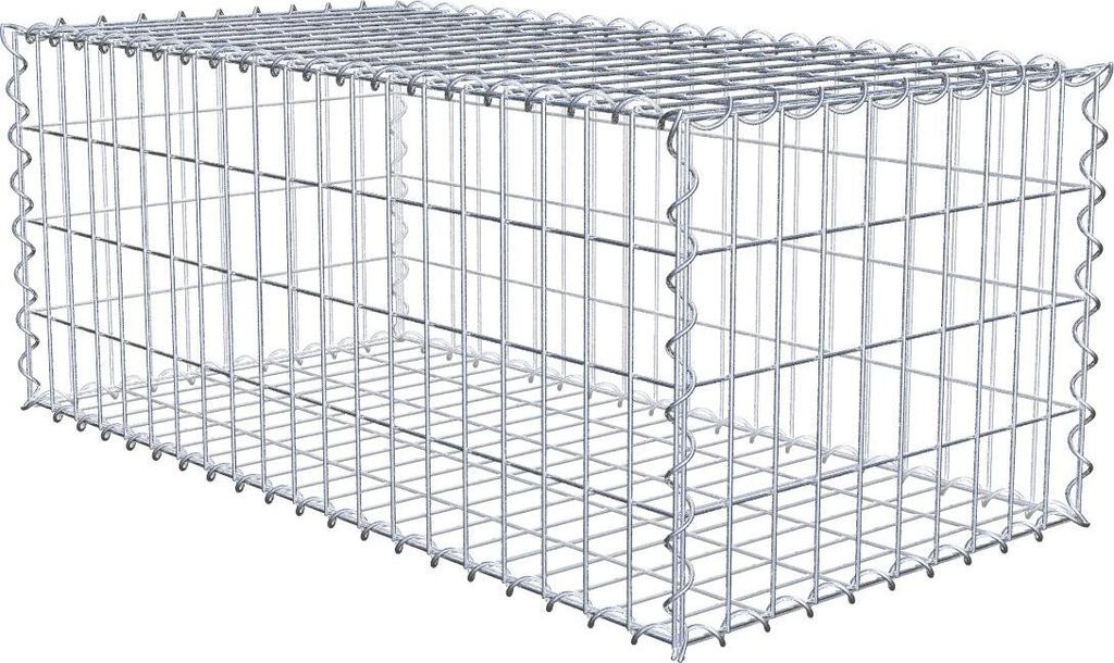 Gabione 100 cm x 40 cm x 50 cm (L x H x T), Maschenweite 5 cm x 10 cm, Spirale