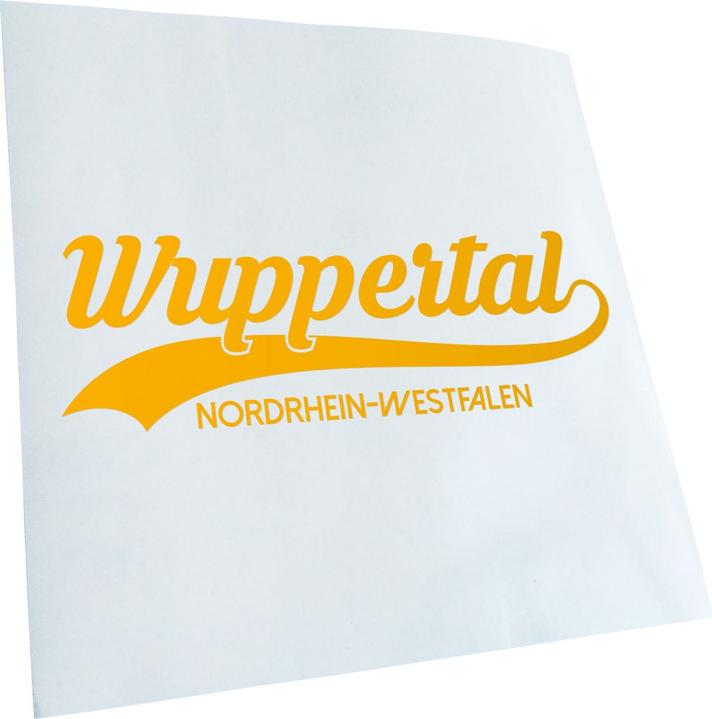 Kiwistar - Autoaufkleber - Wuppertal Nordrhein-Westfalen - Gelb - 60x20cm - Aufkleber für Auto, Laptop, Fahrrad, LKW, Motorrad mehrfarbig JDM Deca...